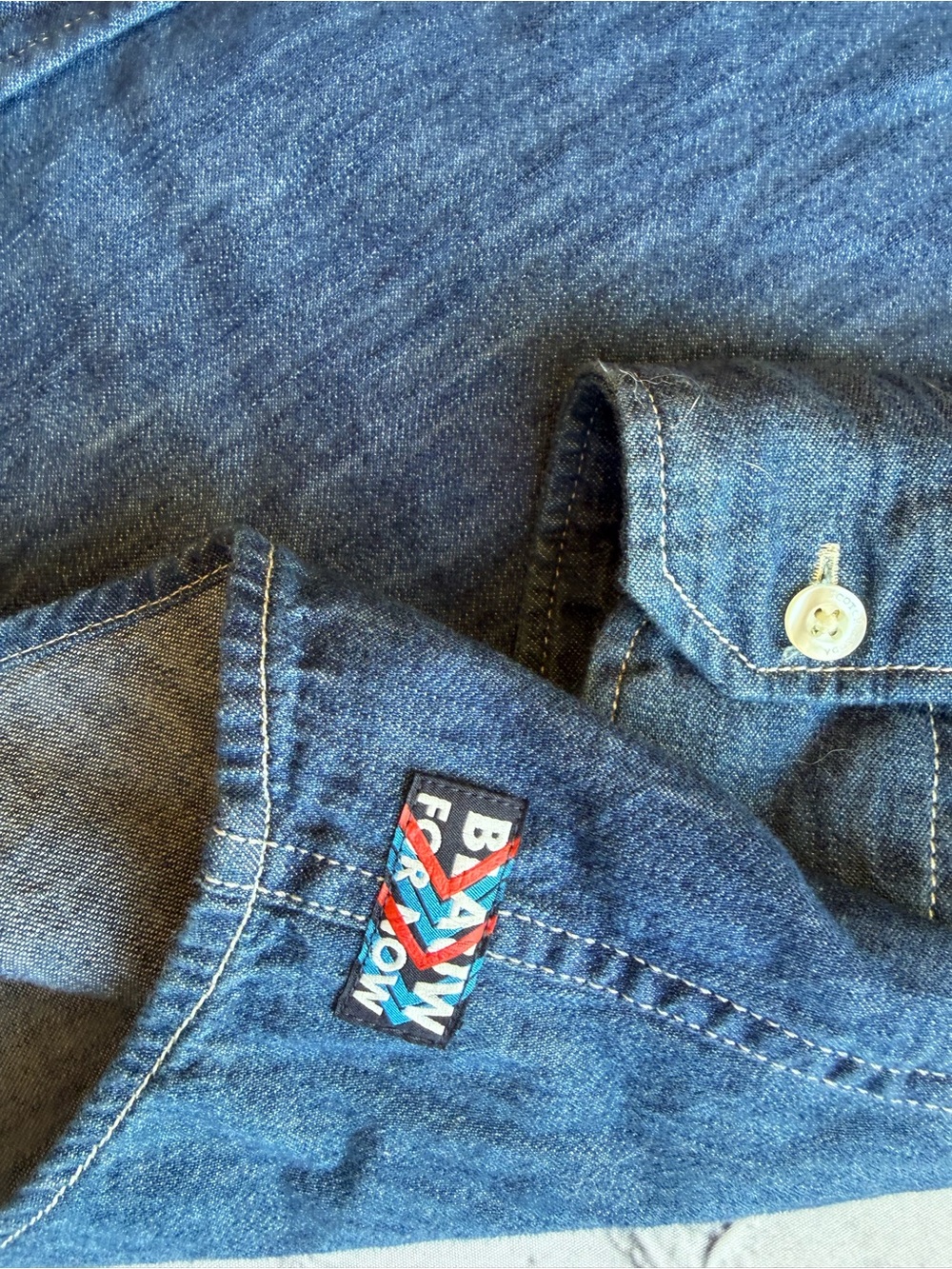 Scotch & Soda Men’s Long Sleeve Button-Down Denim Shirt Blauw EUC Size Large - Picture 3 of 16